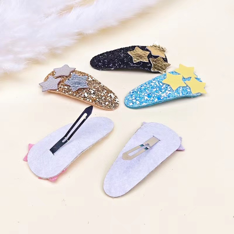 Cross-border glitter five-pointed star BB clip 70663 children's worship clip hairpin girl sequins Gretel drop clip