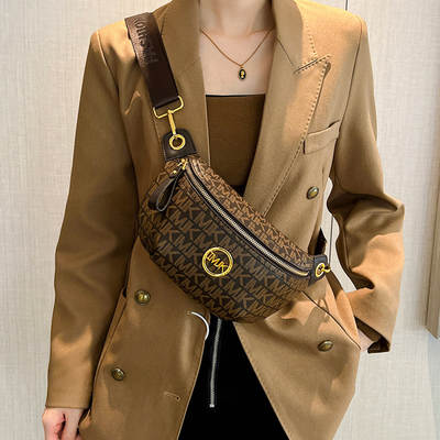 Brand Bag New Vintage Old Flower Women's Bag Fashionable Chest Bag Fashionable Waist Bag All-match Crossbody Bag Texturized Shoulder Bag