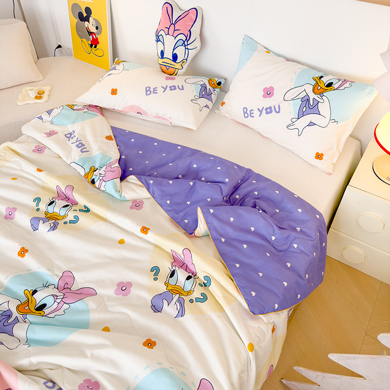 DisneySummer Cool Quilt New Cloud Small Cotton Soybean Fiber Quilt Dormitory Air-conditioning Quilt Fiber Quilt Cartoon Children Quilt