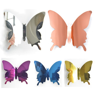 AliExpress Amazon 12 stereo mirror butterfly PET mirror 3D butterfly bedroom living room wall sticker decoration