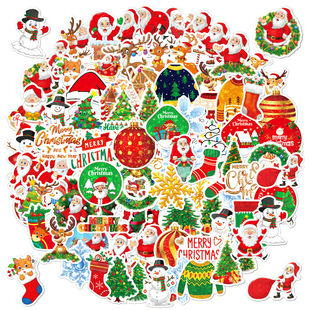 2025 Christmas stickers a variety of 100 holographic laser holiday gift decorative stickers waterproof Christmas stickers