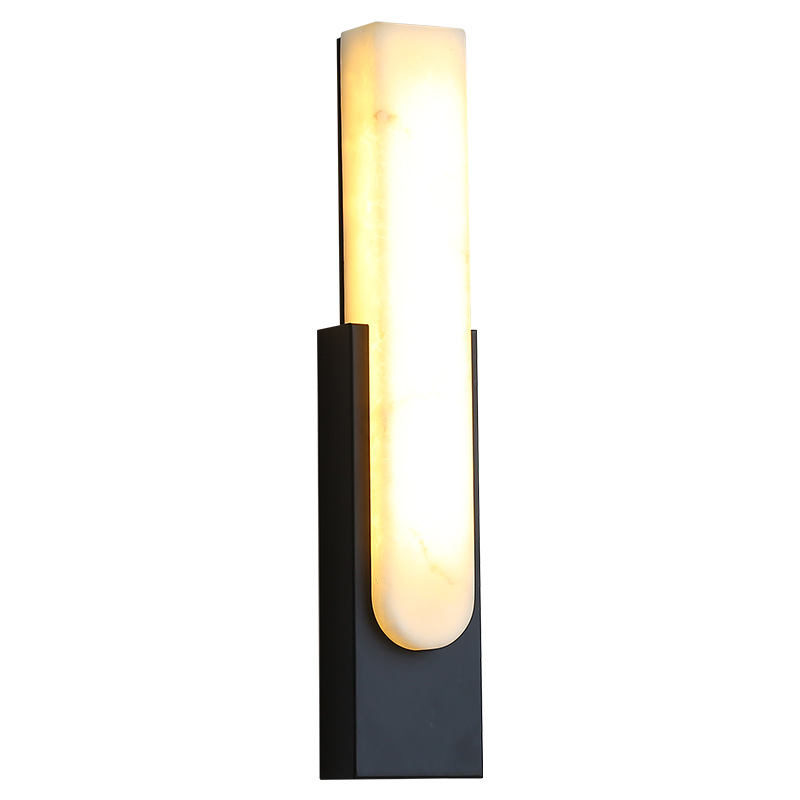 Black imitation marble wall lamp modern strip wall lamp bedroom background wall hotel Wall living room decoration simple wall lamp
