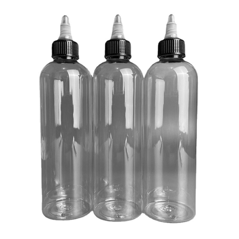 Factory in stock gel screw cap transparent plastic bottle daily chemical split bottle flat shoulder round shoulder pet gel cap pointed mouth bottle