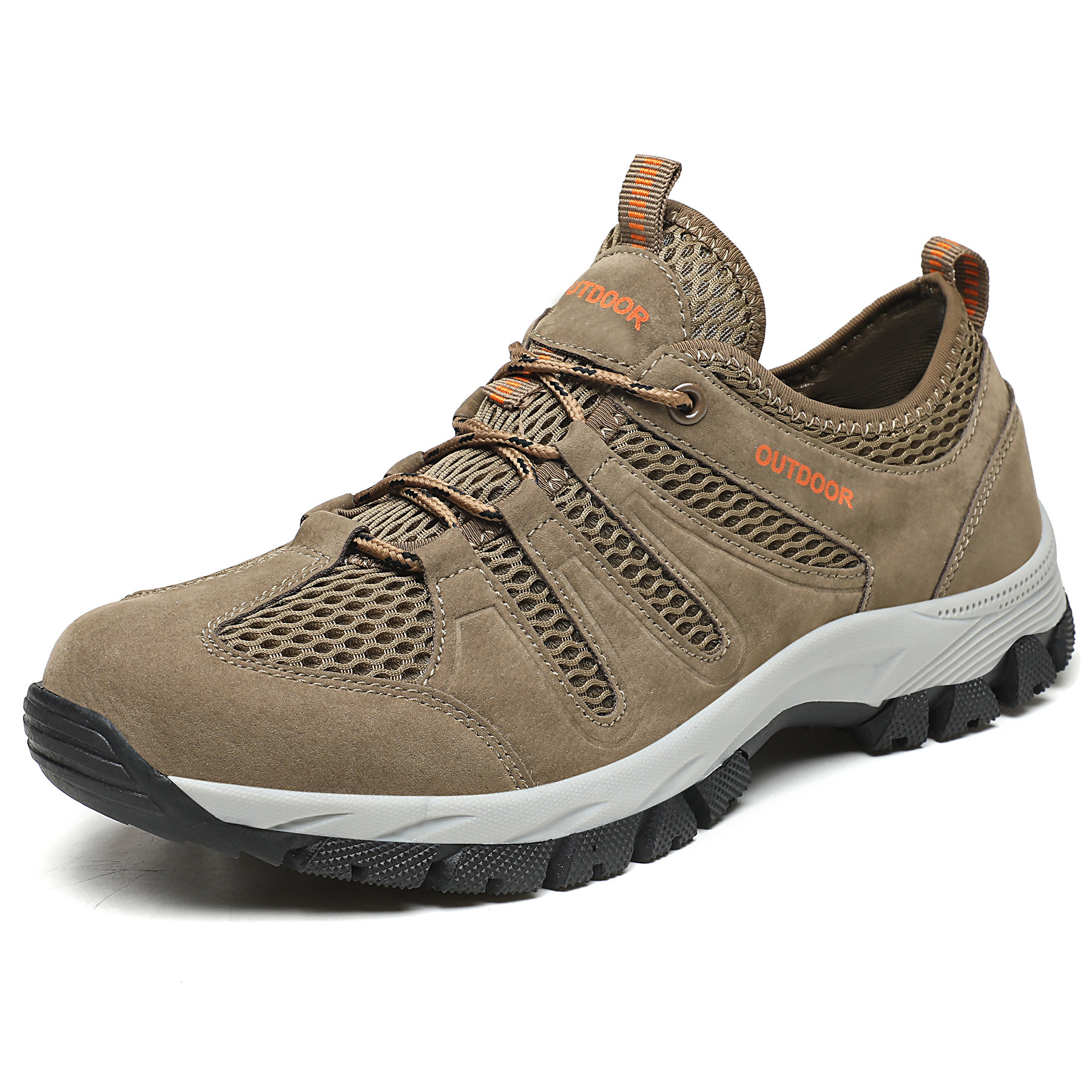 2023 men's shoes mesh outdoor hiking shoes non-slip sports leisure spring and autumn middle-aged father travel breathable shoes