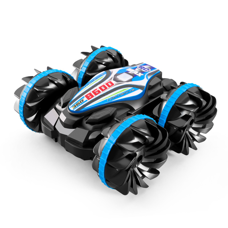 Cross-border new 2.4g amphibious car stunt remote control car double-sided rolling Beach Children's electric toys wholesale