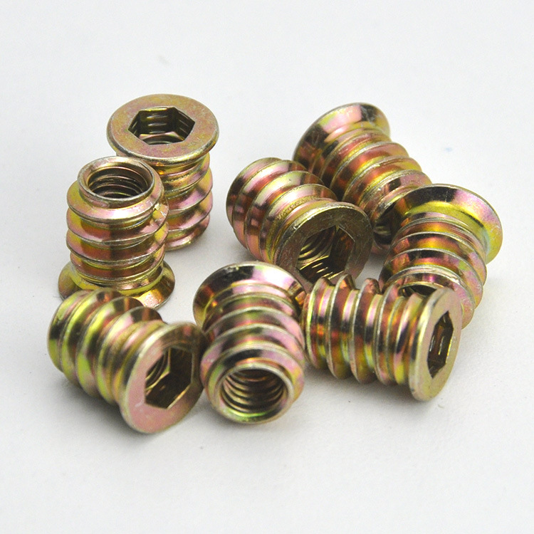 Inch Metric Complete Specification Solid Wood Furniture Connector with Medium Iron Inner and Outer Teeth Nut Countersunk Embedded Nut