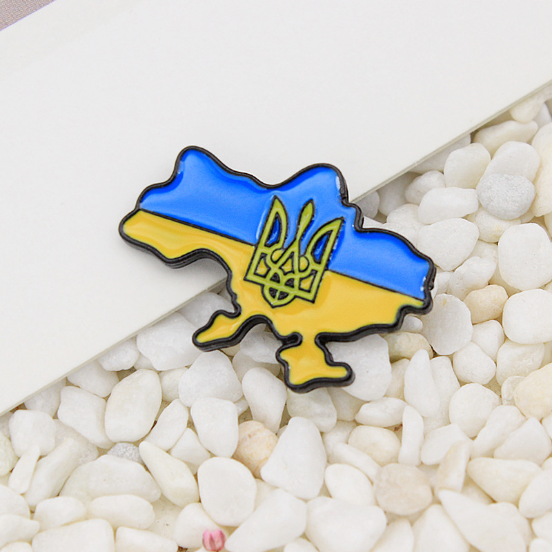 Fashion Cartoon Badge Collection Ribbon Animal Letters Ukraine Flag Combination Alloy Brooch