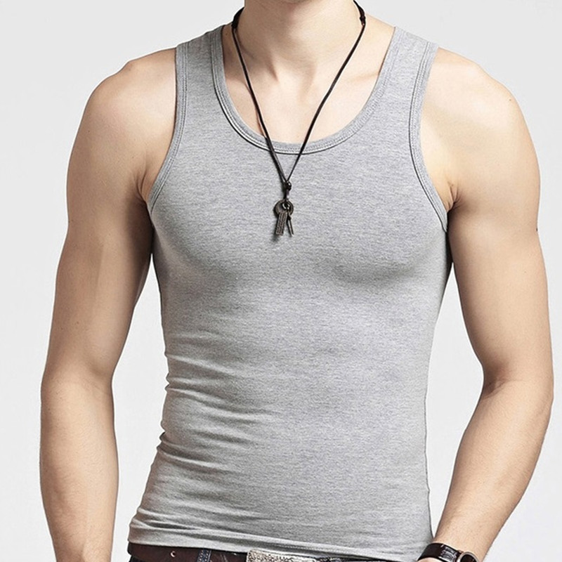 Men's cotton vest men's seamless hurdle sports sweat-absorbent cotton white inner wear summer bottoming undershirt vest tide