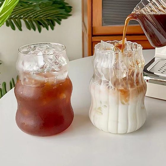 New transparent glass cloud Cup household milk breakfast cup ice American latte cup juice cold drink drinking cup