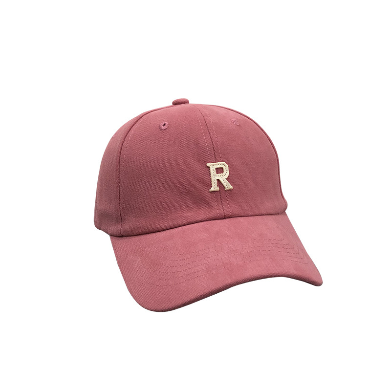 Plum Color Hat Women's Spring and Summer Korean-style All-match ins Baseball Cap Trendy Fashion Sunscreen Patch R Letter Cap
