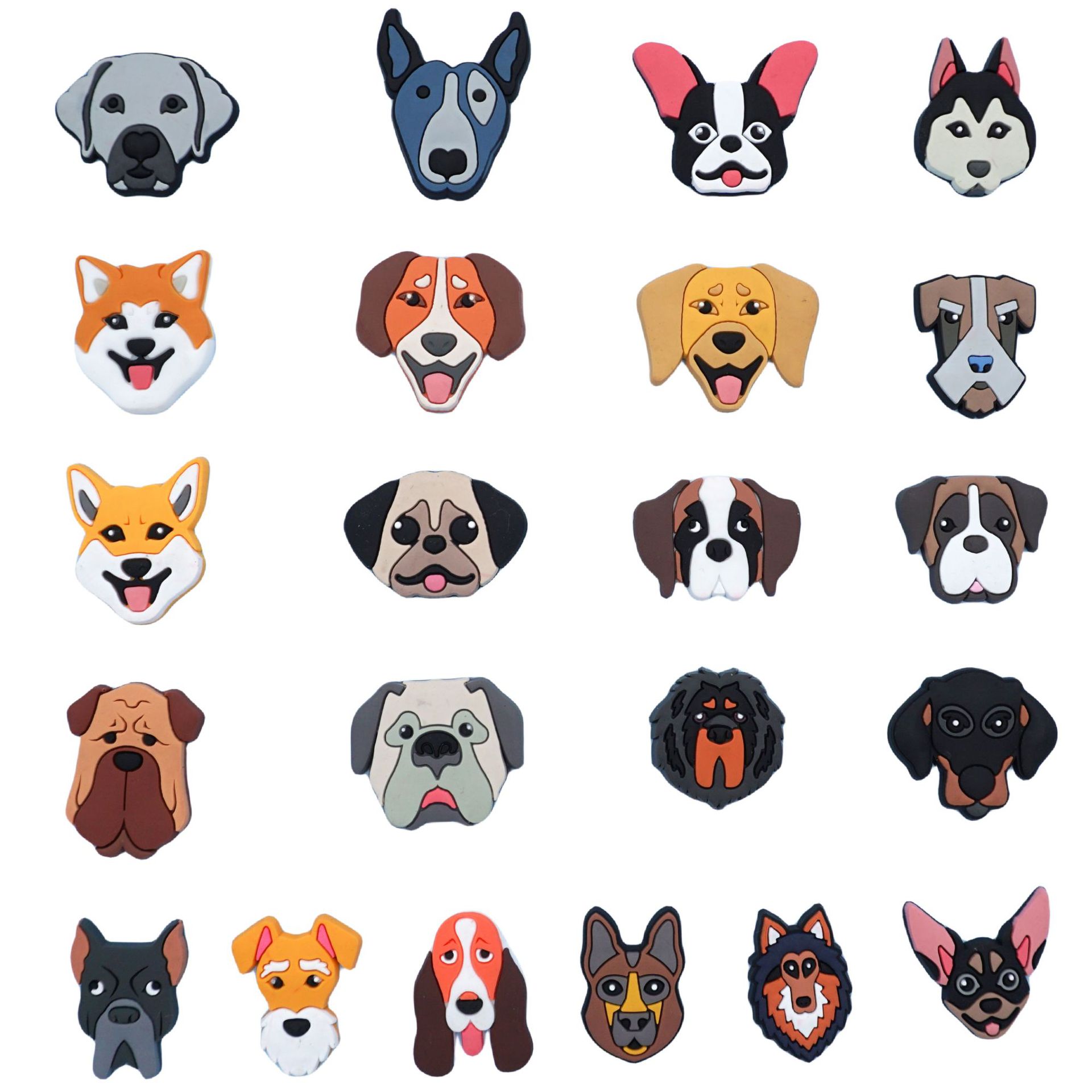 Cross-border New Dog Series Hole Shoes Accessories Dog Head Shoes Flower Shoe Buckle DIY Accessories Chihuahua Shoes Flower Accessories