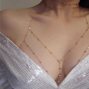 Breast chain body chain European and American body chain sexy bikini bikini three-dimensional back chain halter accessories