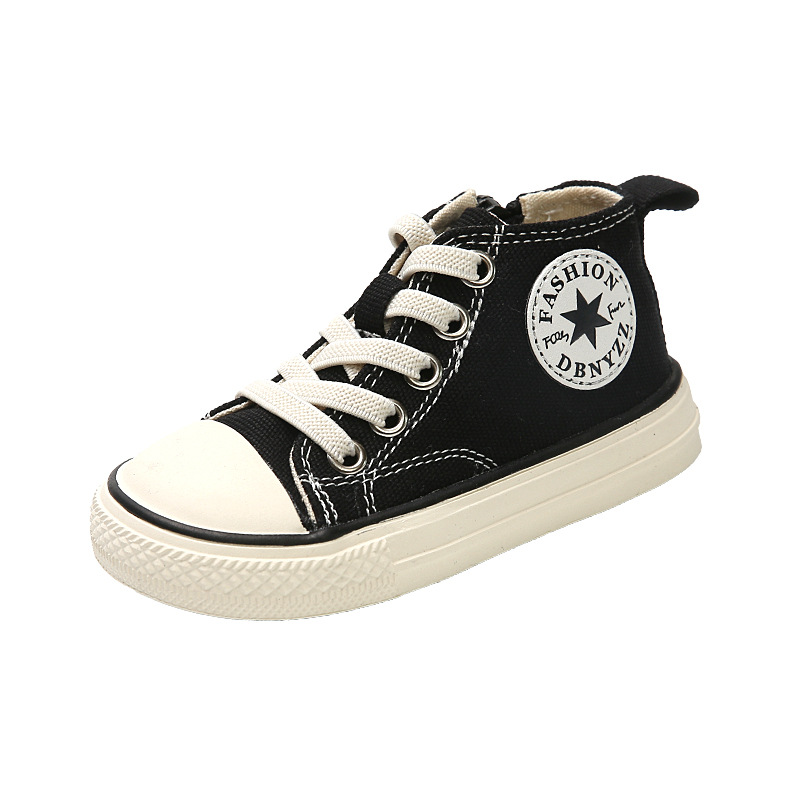 Baby canvas shoes baby soft-soled toddler shoes autumn 0-1-3 years old baby shoes high-top Children Spring and Autumn a generation of hair