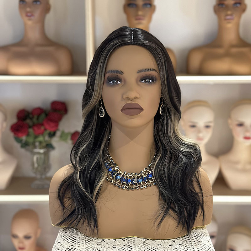 African black color model head necklace earrings display shoulder simulation dummy head model new model props