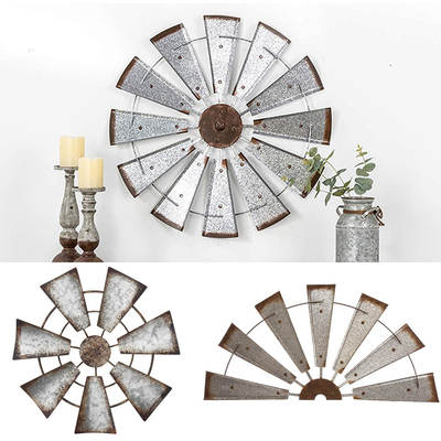 Creative home hanging ornaments metal iron half windmill art decoration Amazon independent station Foreign trade manufacturers supply