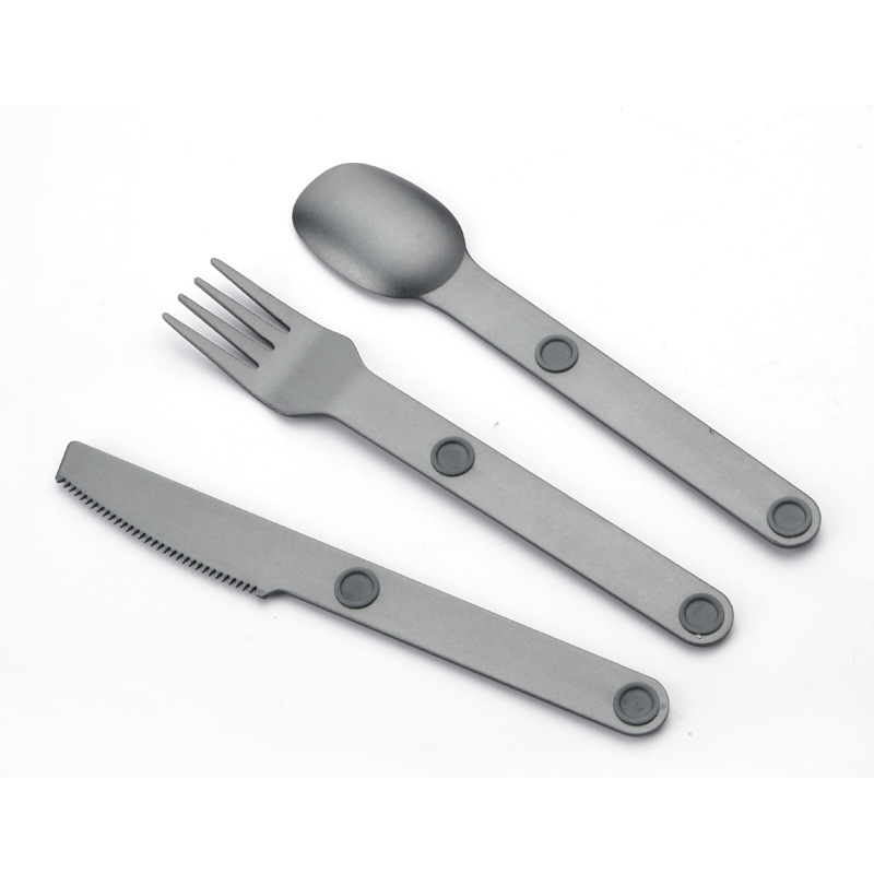 マグネット式アルミ合金ナイフフォークスプーン3点セット家庭用アウトドア用品キャンプ用携帯食器セット用品
