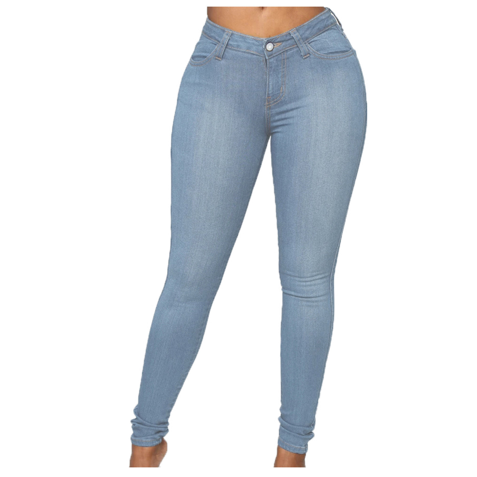 European and American cross-border 2022 autumn and winter women's denim trousers elegant commuter pants tight pants