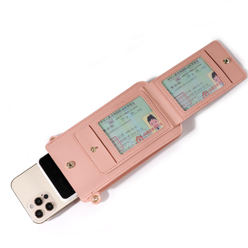 2021 new solid color fashion simple shoulder small bag crossbody phone bag women's driving license card holder wallet
