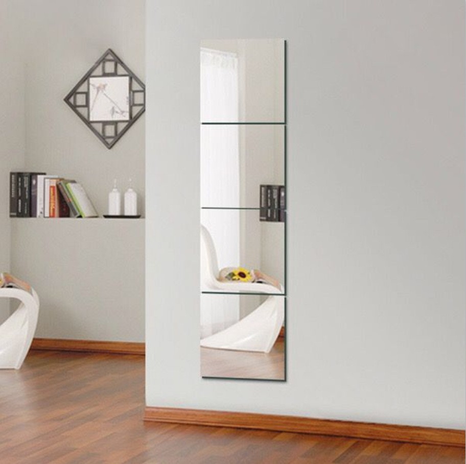Acrylic DIY Mirror Wall Stickers Self-adhesive Full Body Mirror Bedroom Dormitory Dressed Mirror Stickers Decorative Wall Mirror