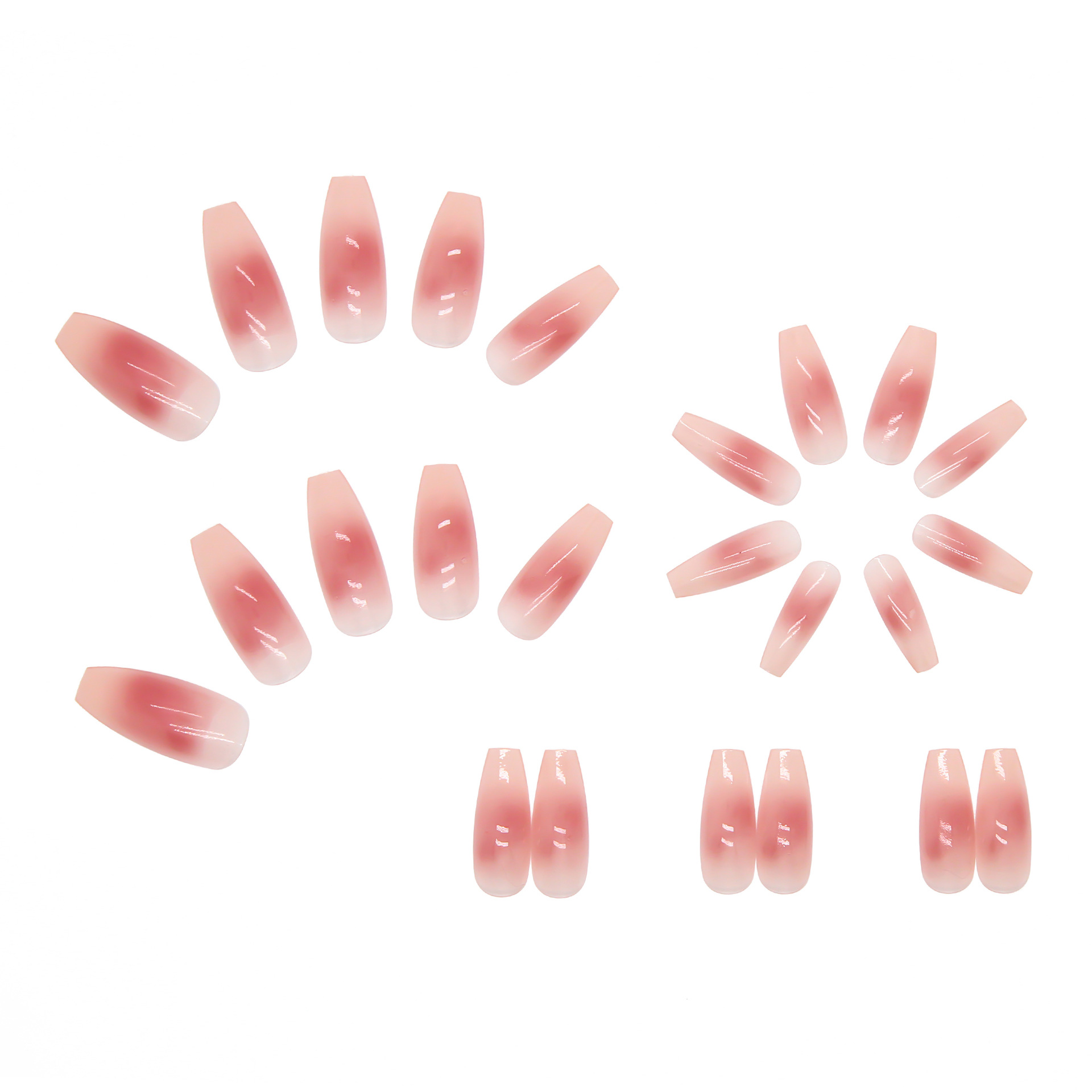 Long nail Piece Wear nail Pink Gentle Blush nail Art False nail Removable nail Sticker Finished nail