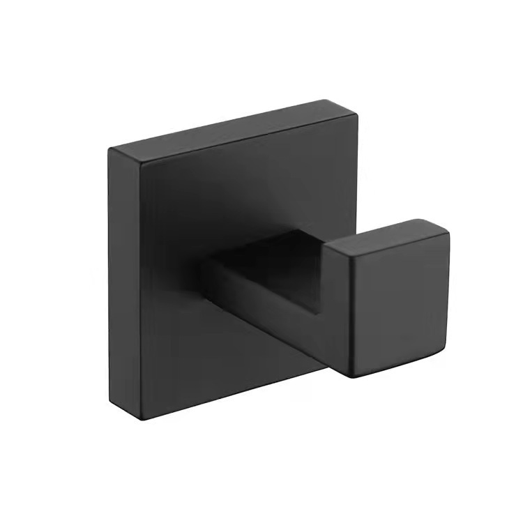 Cross-border 304 stainless steel towel rack set square towel bar toilet tissue holder bathroom pendant hook