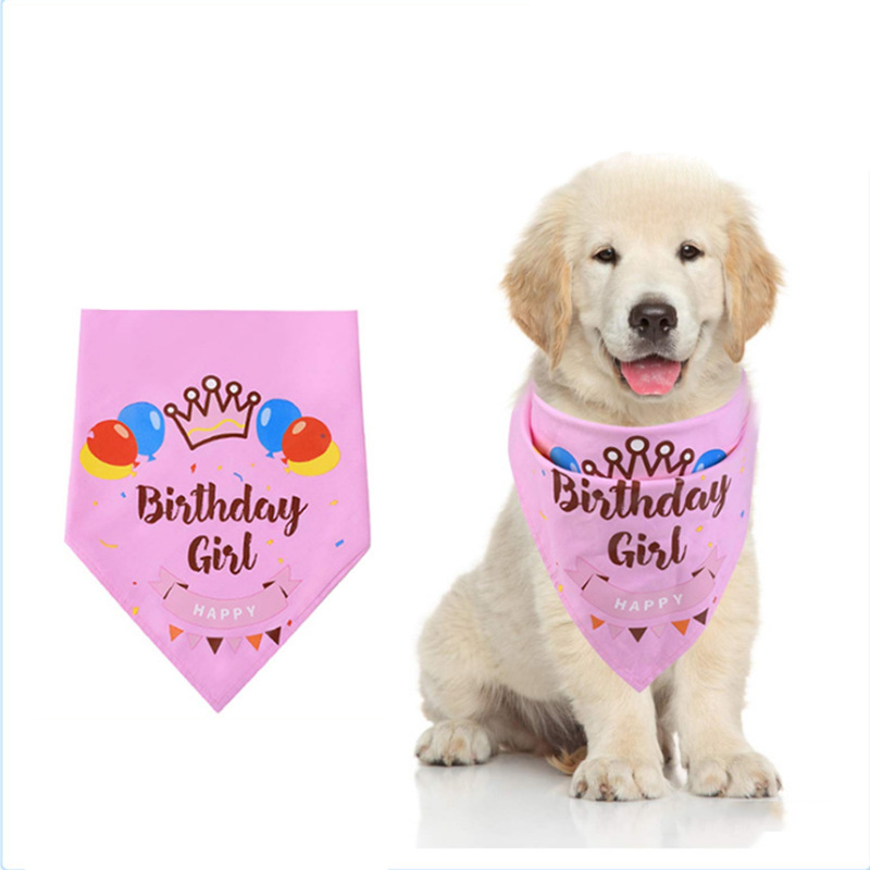 Cross-border pet birthday saliva towel dog cat pet cute triangle towel accessories scarf jewelry bib wholesale