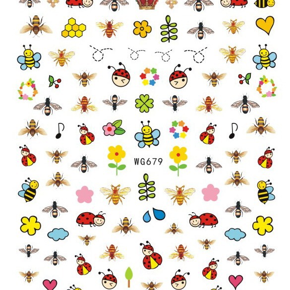 Leopard Nail Stickers New Cross-border E-commerce Nail Art Leopard Bee Tiger Leopard Nail Stickers WG679-691