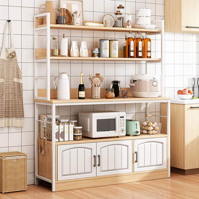 Kitchen storage rack floor multi-layer microwave oven cabinet multi-function storage cabinet vegetable pot storage rack