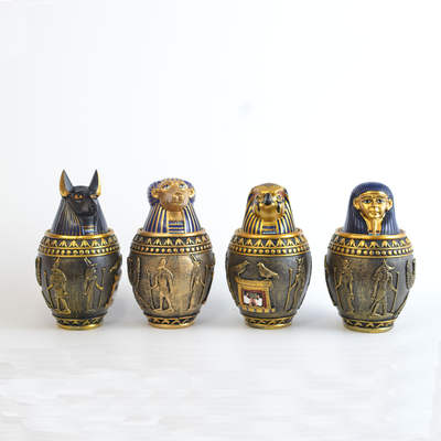 Cross-border Egypt Pet Curns Decorations Kano Peek Jar Ornaments Home Ornaments Anubis Decoration Storage Jar