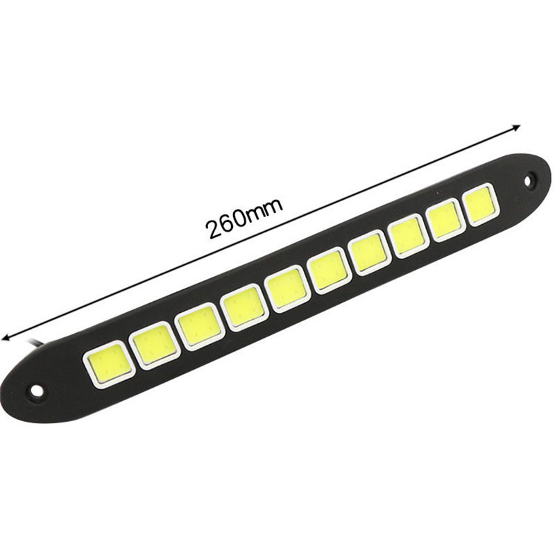 10 ライト車の Led ランプ高輝度防水柔軟な Cob デイタイムランニングライトソフトシリコンデイタイムドライビングライト|undefined