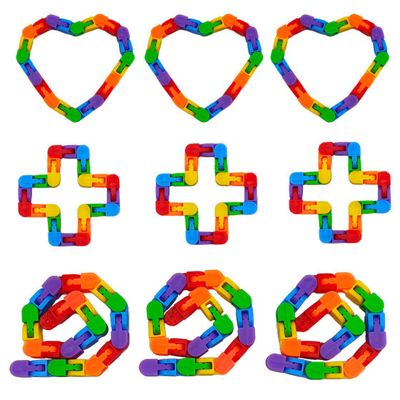 Cross-border best selling 24-section chain decompression track folding children's educational decompression toys to develop intellectual toys
