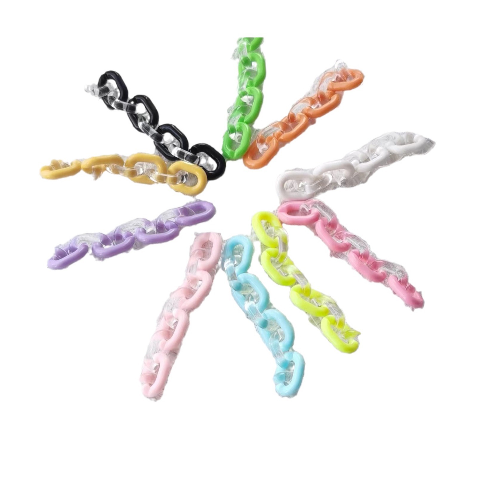 Acrylic chain diy color key chain splicing chain buckle bag chain pendant chain multi-color wholesale