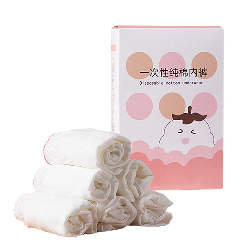 Factory wholesale disposable cotton ladies underwear outdoor travel portable pregnant women postpartum physiological disposable underwear