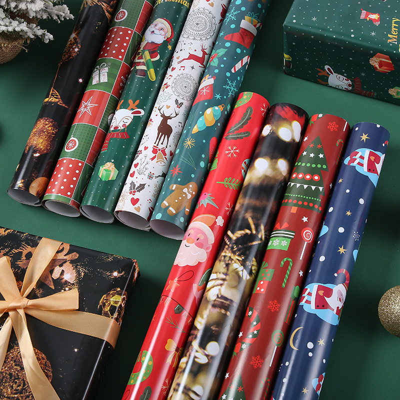 Factory spot wholesale Christmas wrapping paper Christmas gift box wrapping paper double-sided color printing bouquet wrapping paper
