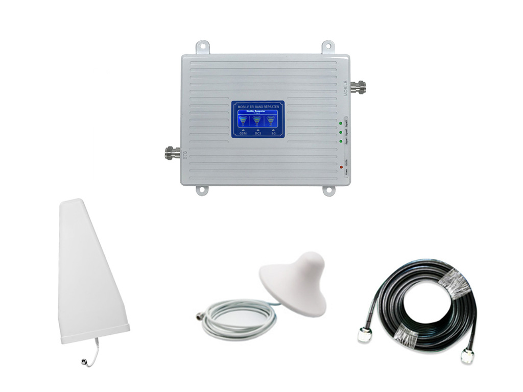 Foreign trade White triple frequency 900/1800/2100 mobile phone signal amplifier 2g 3G 4G internet signal booster