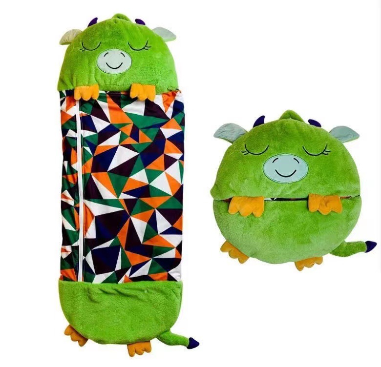 Children's Sleeping Bag Foldable Anti-kick Quilt Children's Sleeping Bag Children's Pillow Cartoon Animal Sleeping Bag