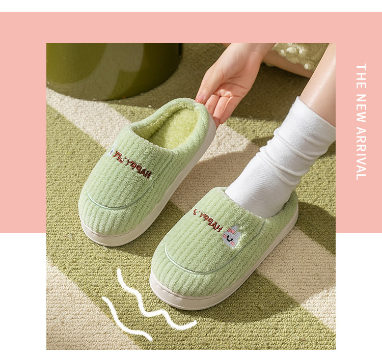 In stock cotton slippers women's home autumn and winter indoor warm home shoes couple slippers men's winter home shoes manufacturer_voghion.com