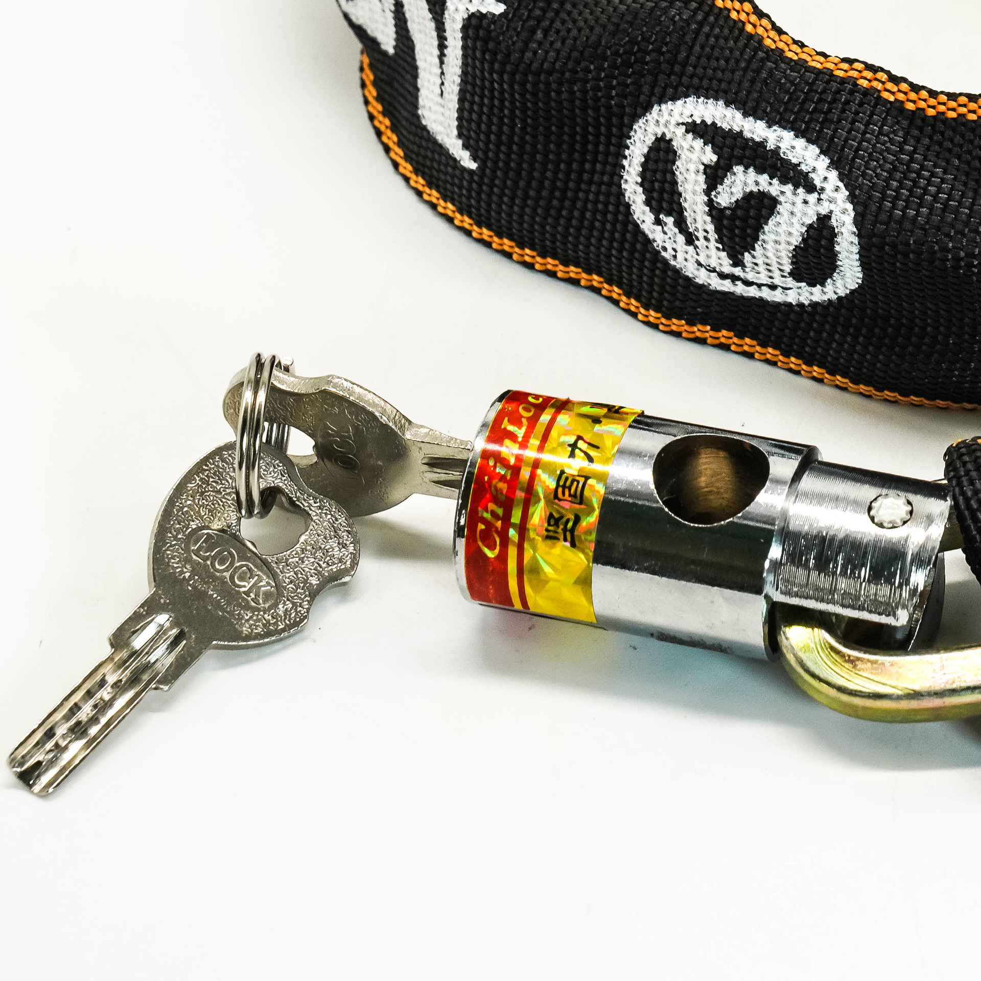 Cloth chain lock 8# wholesale chain lock cloth chain lock bicycle motorcycle anti-theft lock copper core round head chain lock