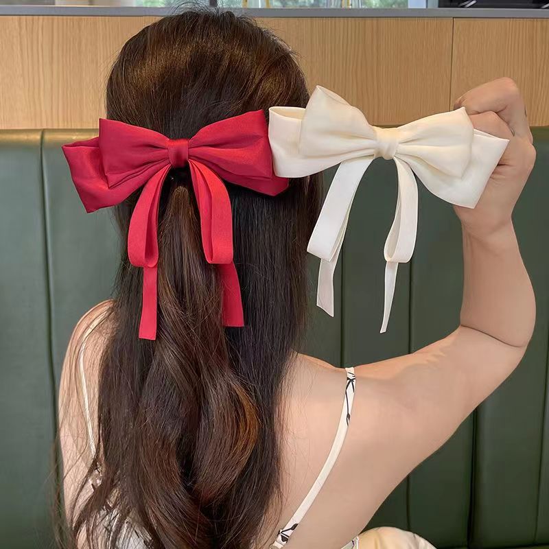 Hairpin Bow Hair Accessories Ribbon Temperament Hairpin Clip Ribbon Hairpin Headwear Back of Head Bow Clip_voghion.com