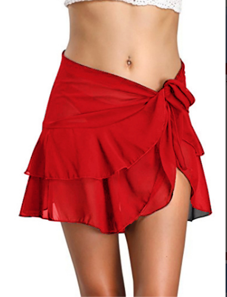 2023 New Summer chiffon elegant skirt Amazon hip skirt stitching short wholesale