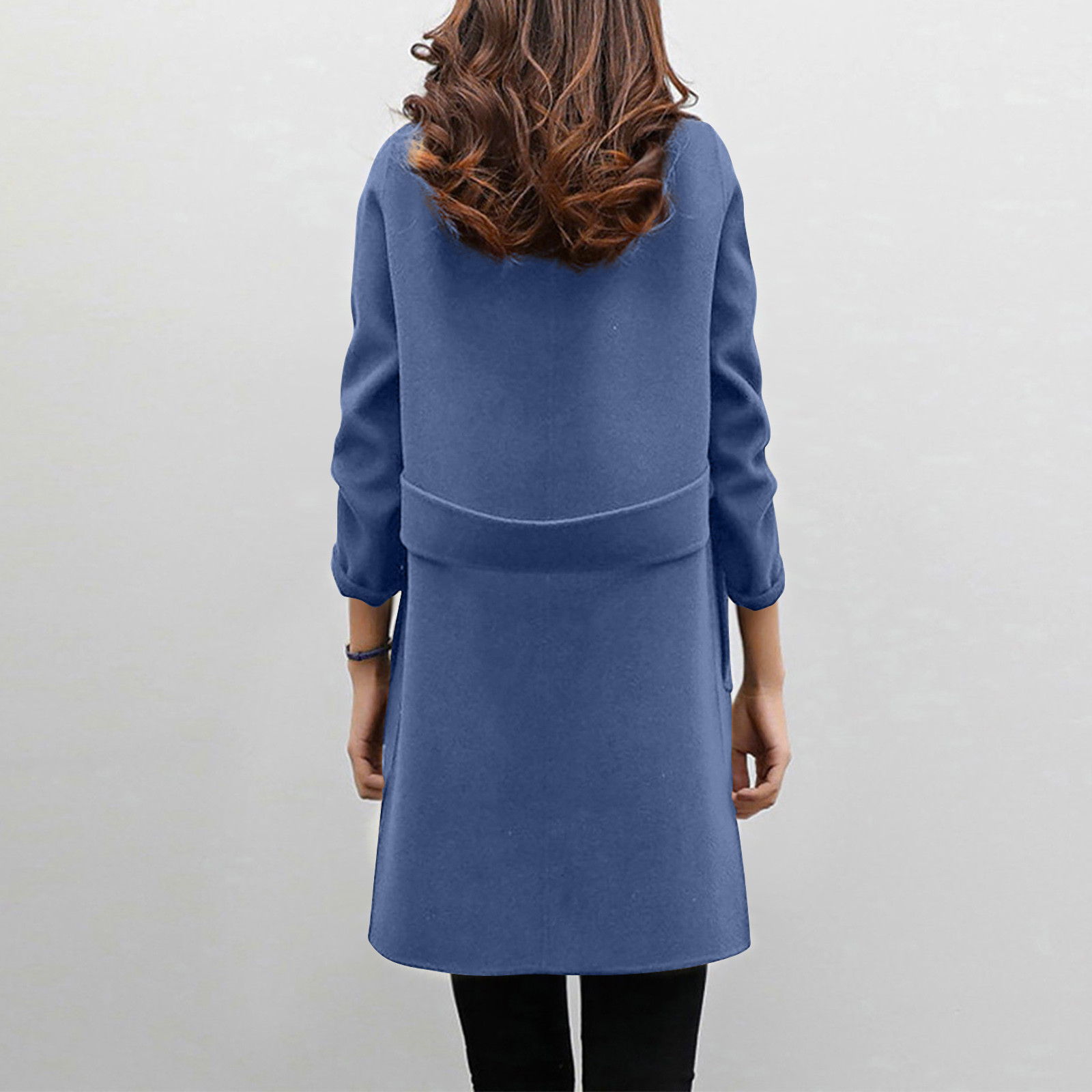 Woolen coat mid-length double-breasted long sleeve solid color woolen coat for women_voghion.com