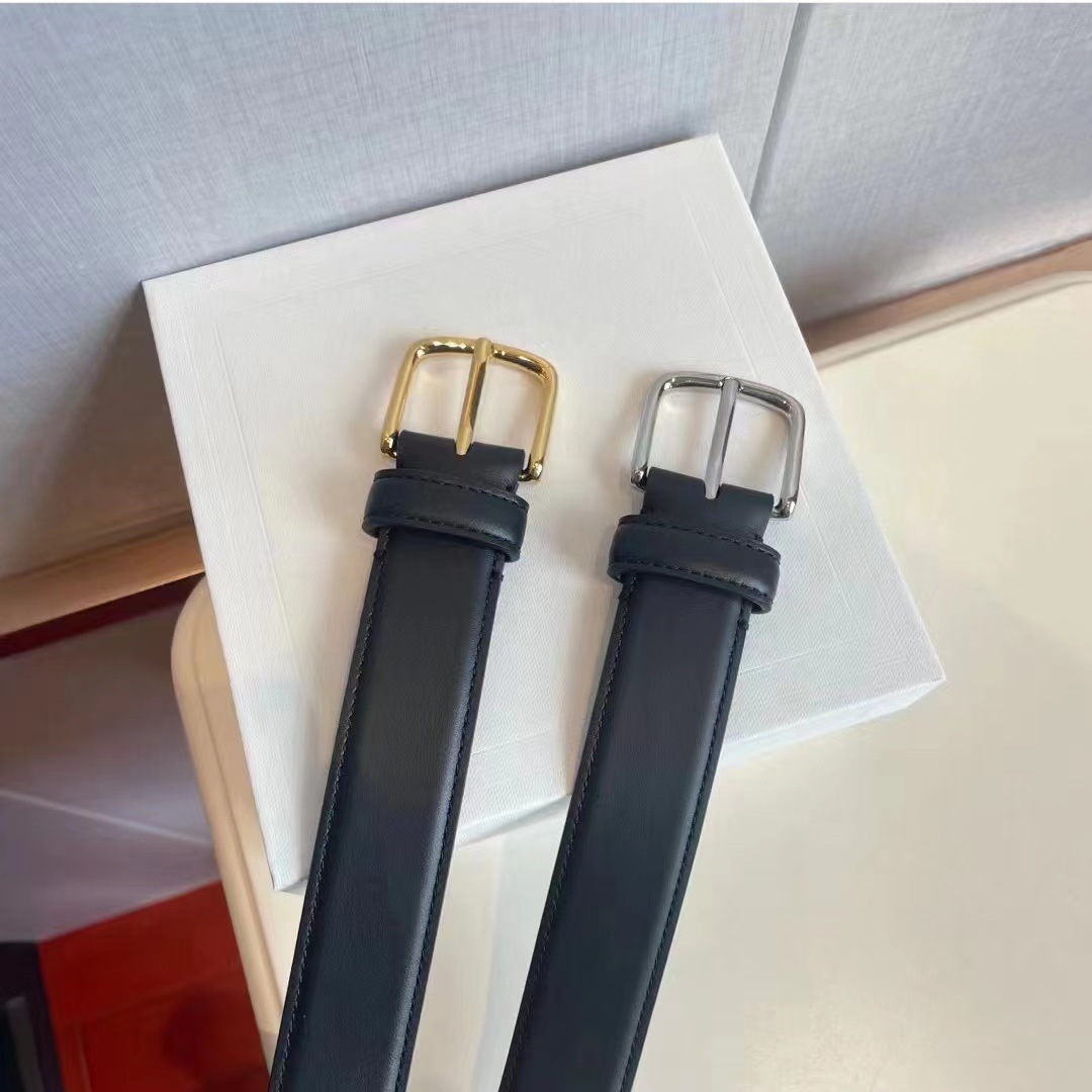 The * Row New Belt first layer cowhide belt popular women's volleyball kendou same retro fashion all-match pin buckle