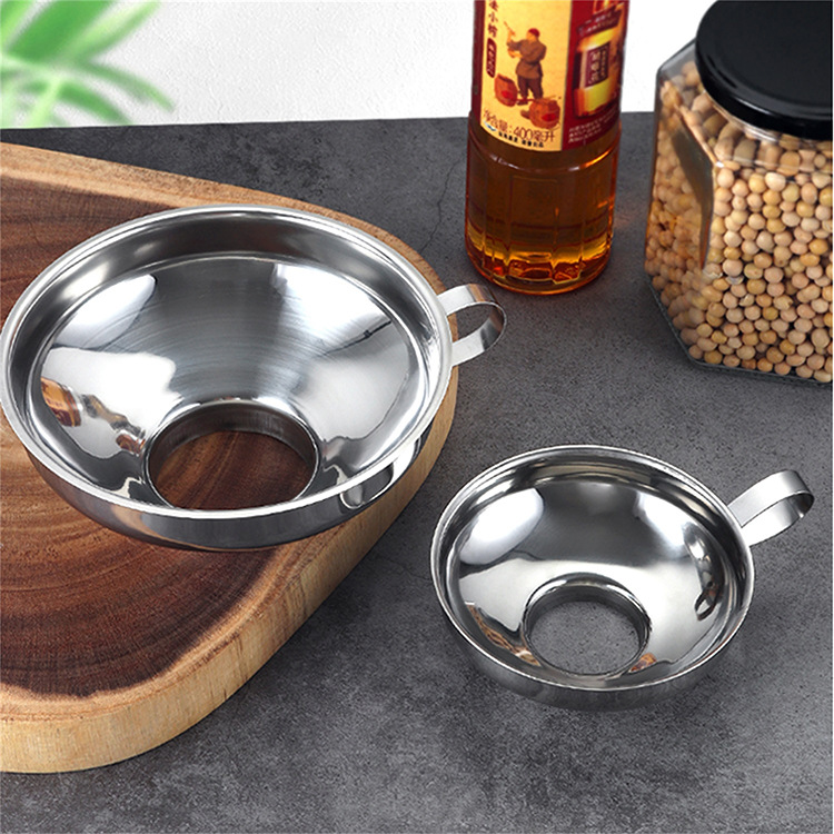Factory Direct Supply Stainless Steel Wide-mouth Funnel Tapered Narrow-mouth Funnel Filterable Wine Leakage Oil Leakage Bottling Tool