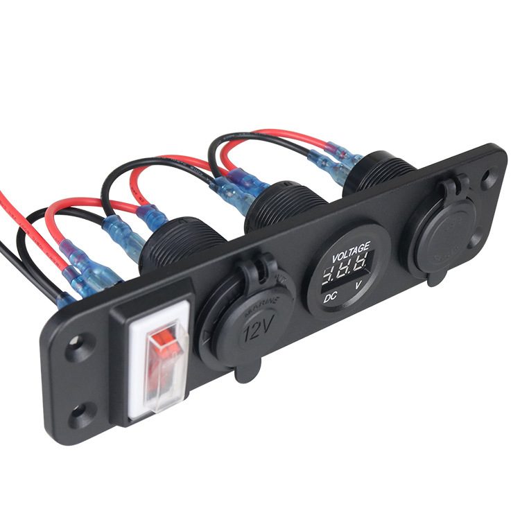 車載パネルスイッチ付き充電器母座自動車ダブルusb携帯電話充電台船用usb充電コンセント|undefined