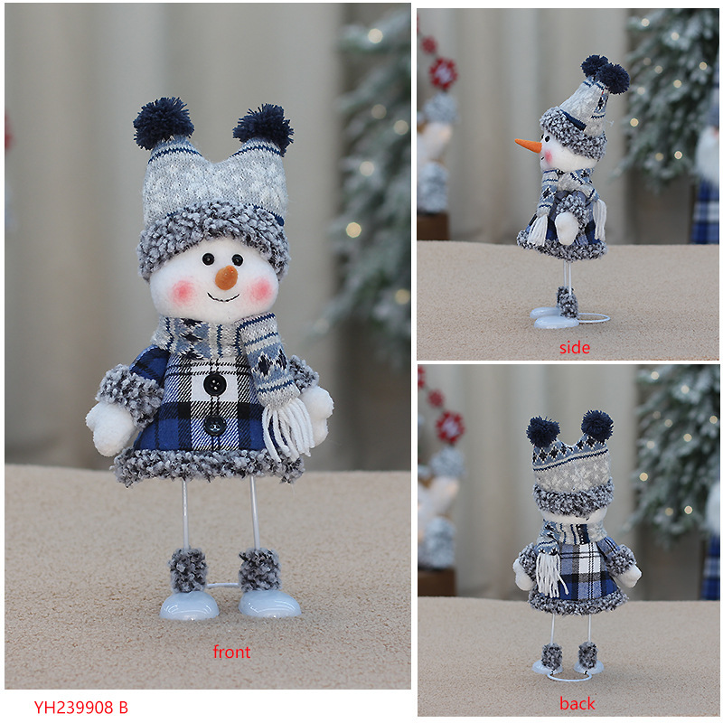 Weihnachten Blau Serie schneemann stoff puppe Lei Feng hut ski puppe Weihnachten puppe fenster dekoration_voghion.com