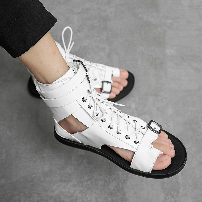 New Style Large Size Fashionable Summer Roman Style Strap Distinctive Foreign Trade Soft Bottom Leather Sandals for Men and Women