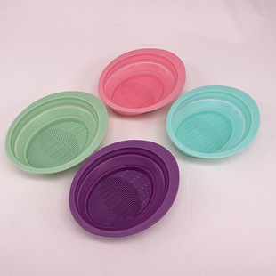 Folding silicone washing bowl mask brush makeup brush beauty makeup egg cleaning beauty tools washing pad mask Bowl