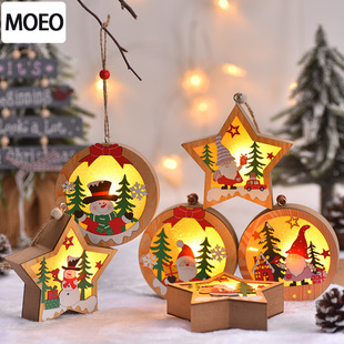 Christmas New decoration LED luminous Christmas tree pendant Santa snowman deer night light decoration pendant