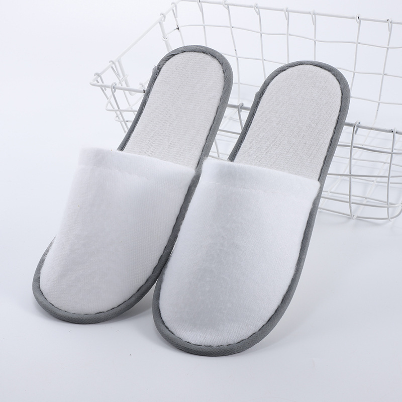 Factory wholesale disposable plush slippers hotel hotel homestay home hospitality large printable LOGO