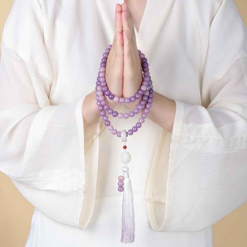 Purple bodhi bracelet 108 tassel design high-end boutique bodhi buddha beads bracelet wholesale